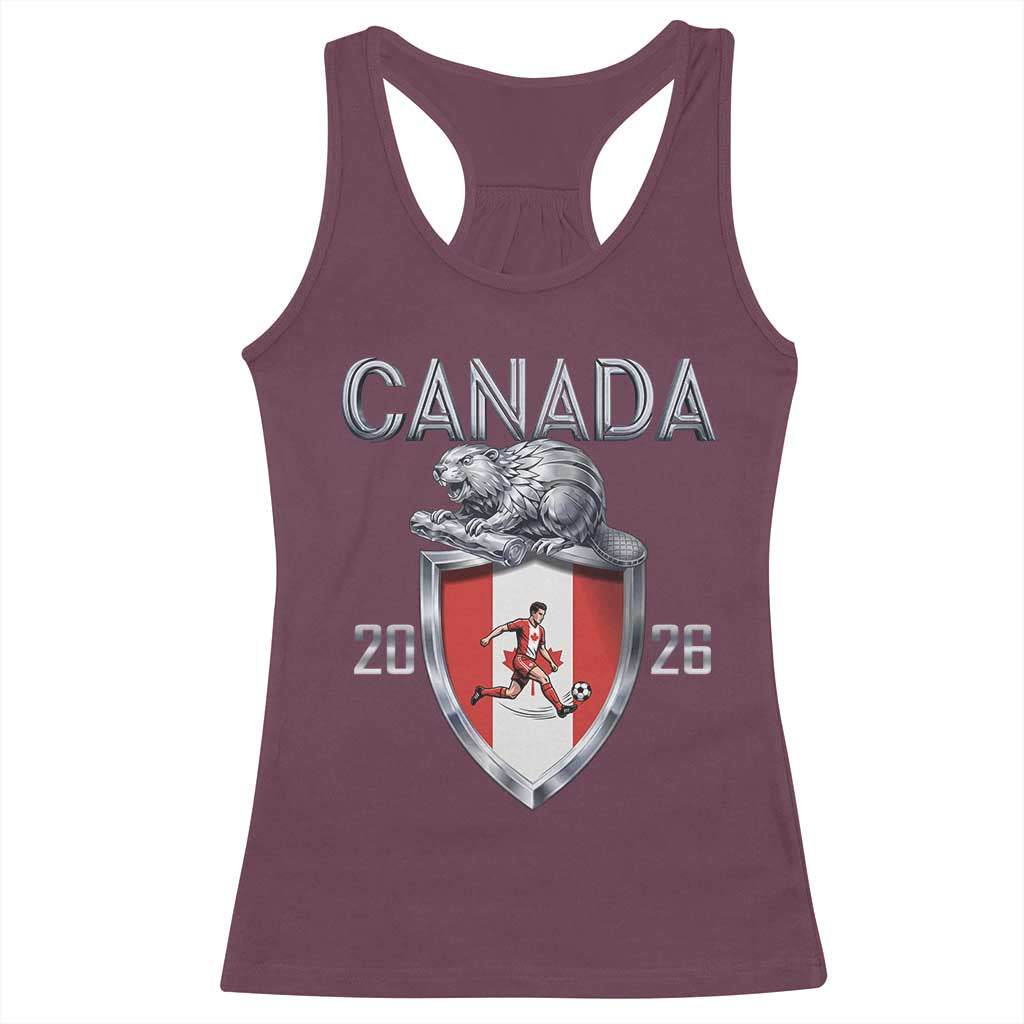 Canada National Soccer Fan Racerback Tank Top Proud Canadian Gift TS12 Maroon Print Your Wear