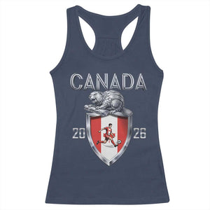 Canada National Soccer Fan Racerback Tank Top Proud Canadian Gift TS12 Navy Print Your Wear