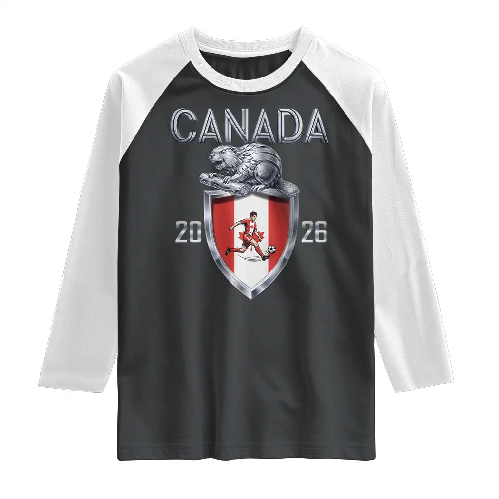 Canada National Soccer Fan Raglan Shirt Proud Canadian Gift TS12 Black White Print Your Wear
