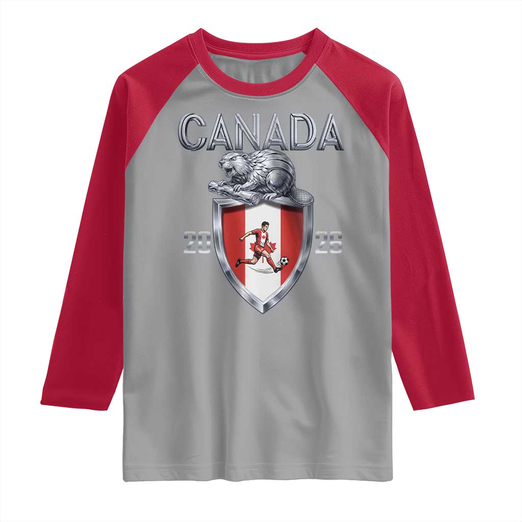 Canada National Soccer Fan Raglan Shirt Proud Canadian Gift TS12 Sport Gray Red Print Your Wear