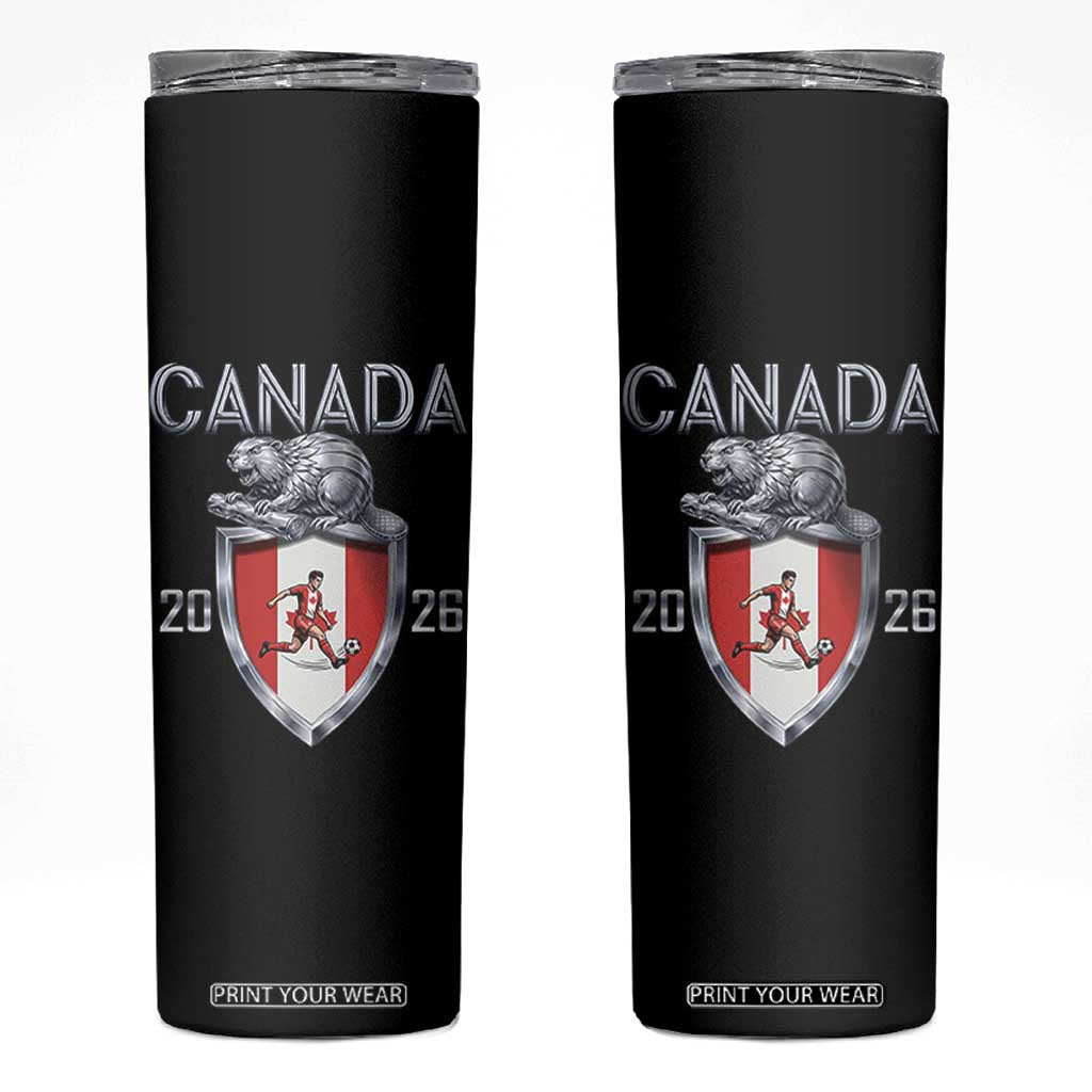 Canada National Soccer Fan Skinny Tumbler Proud Canadian Gift TS12 Black Print Your Wear