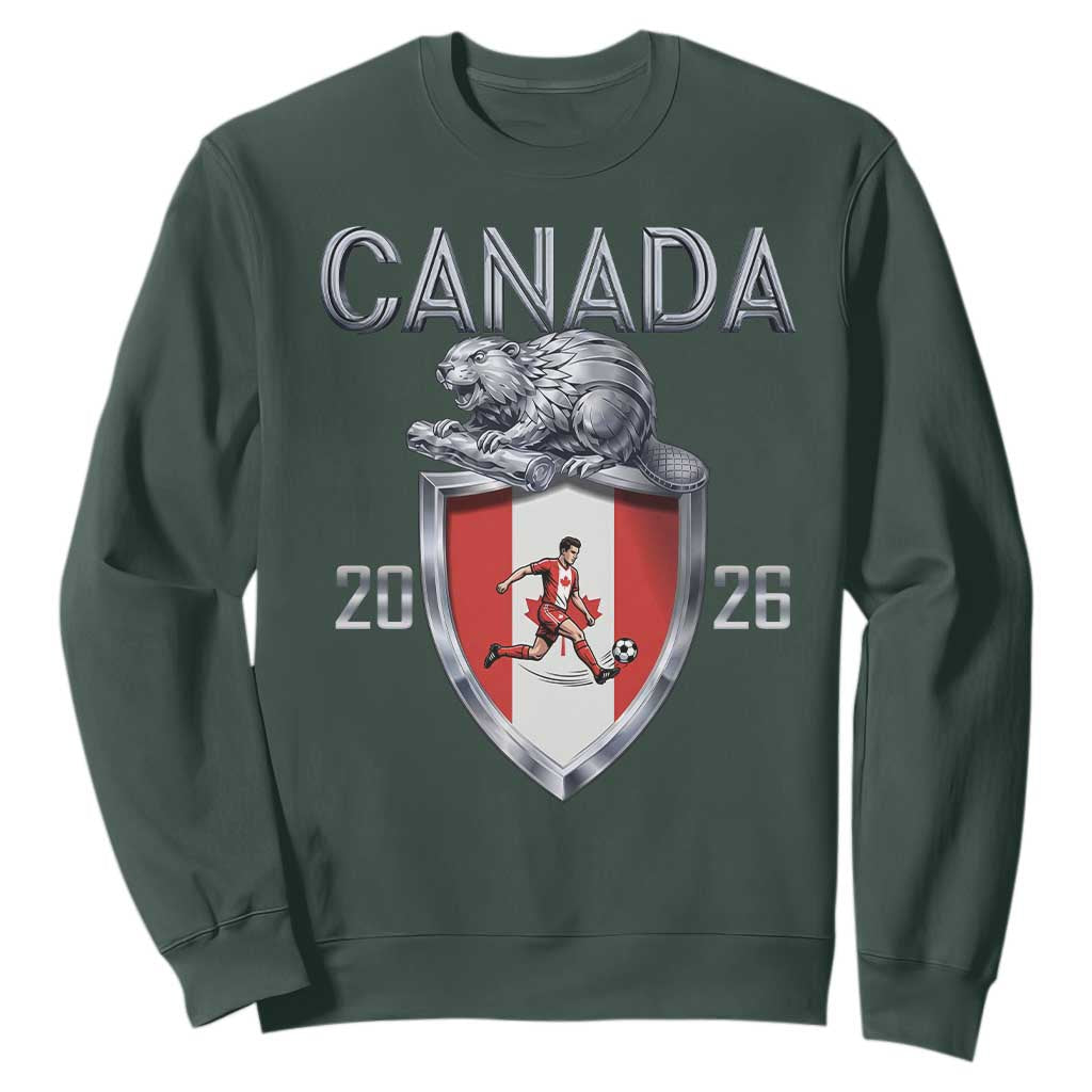 Canada National Soccer Fan Sweatshirt Proud Canadian Gift TS12 Dark Forest Green Print Your Wear