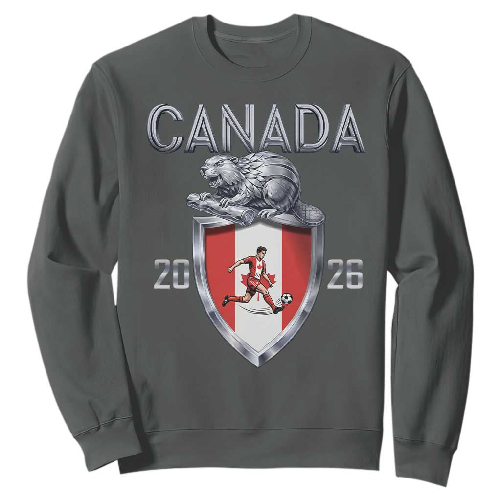Canada National Soccer Fan Sweatshirt Proud Canadian Gift TS12 Dark Heather Print Your Wear