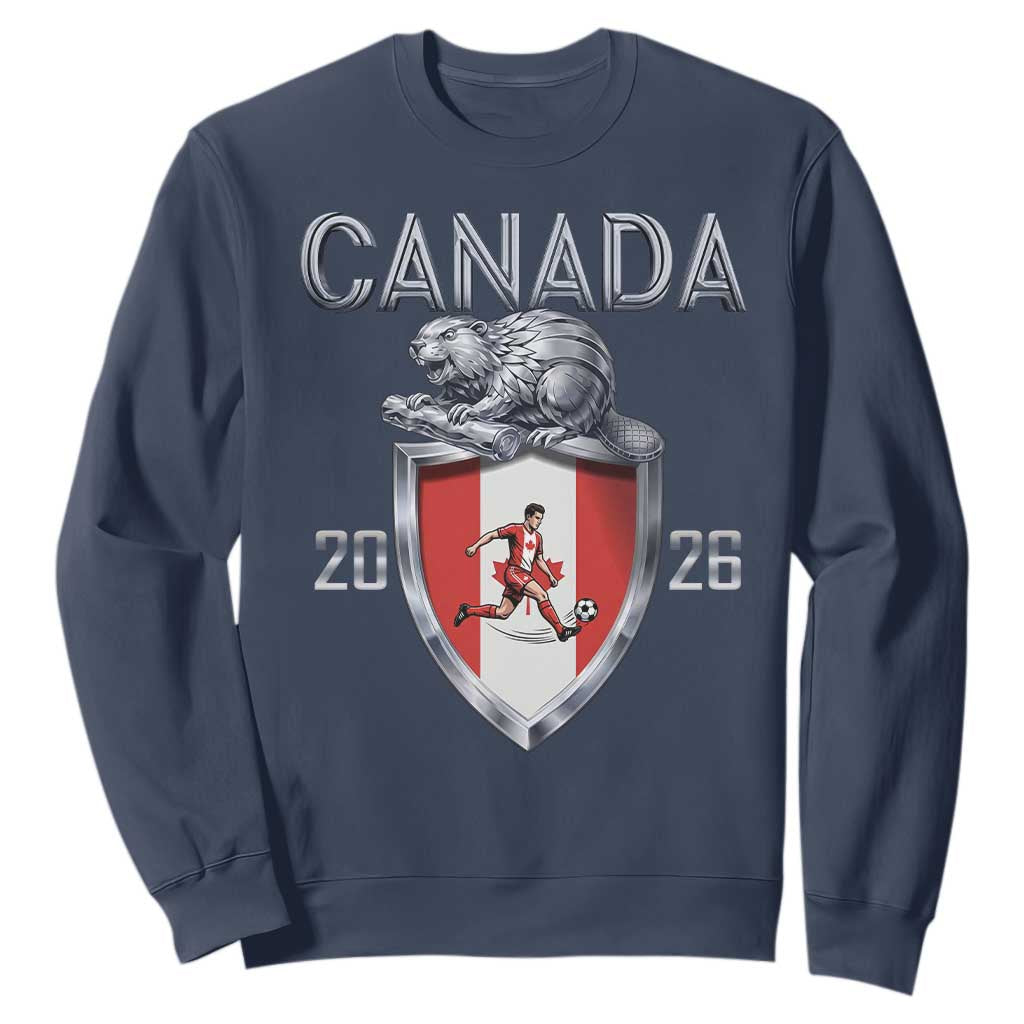 Canada National Soccer Fan Sweatshirt Proud Canadian Gift TS12 Navy Print Your Wear