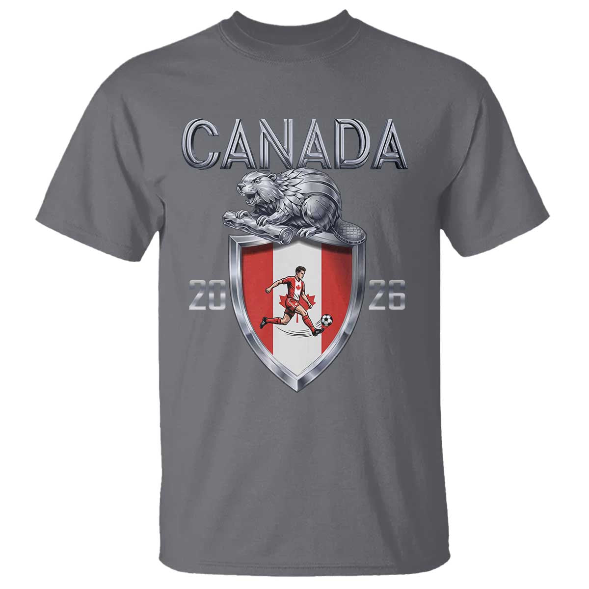 Canada National Soccer Fan T Shirt Proud Canadian Gift TS12 Charcoal Print Your Wear