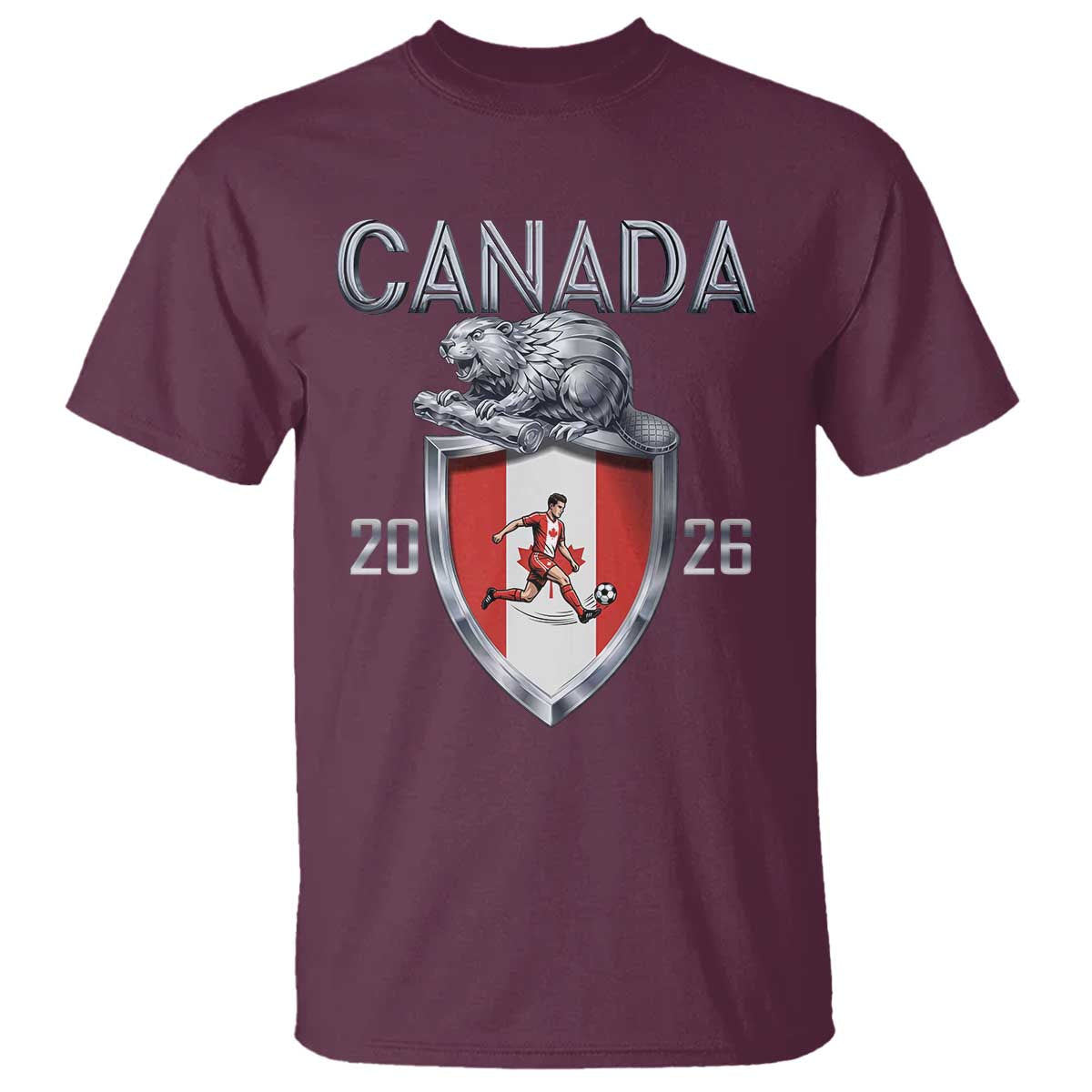 Canada National Soccer Fan T Shirt Proud Canadian Gift TS12 Maroon Print Your Wear