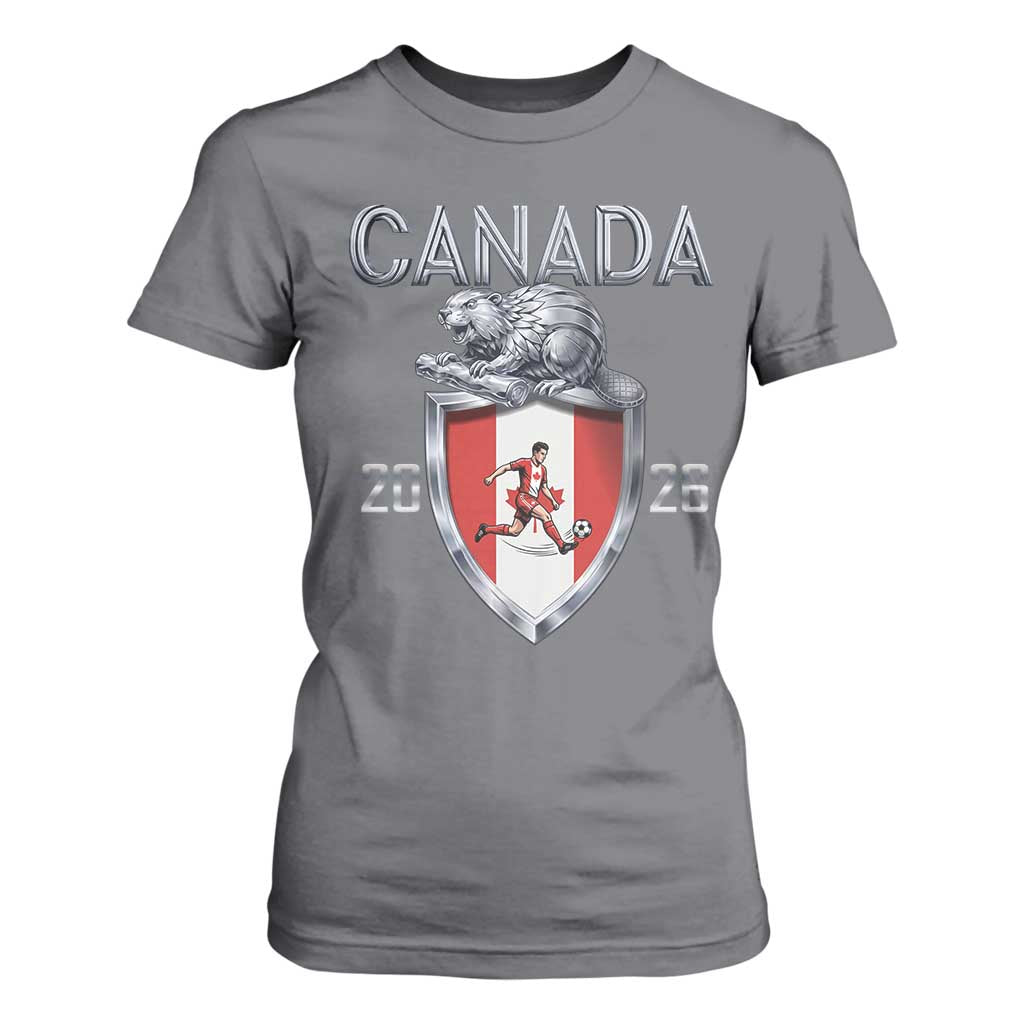 Canada National Soccer Fan T Shirt For Women Proud Canadian Gift TS12 Charcoal Print Your Wear