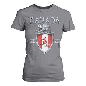 Canada National Soccer Fan T Shirt For Women Proud Canadian Gift TS12 Charcoal Print Your Wear