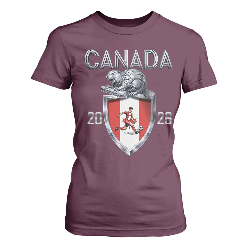 Canada National Soccer Fan T Shirt For Women Proud Canadian Gift TS12 Maroon Print Your Wear