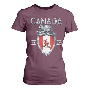Canada National Soccer Fan T Shirt For Women Proud Canadian Gift TS12 Maroon Print Your Wear