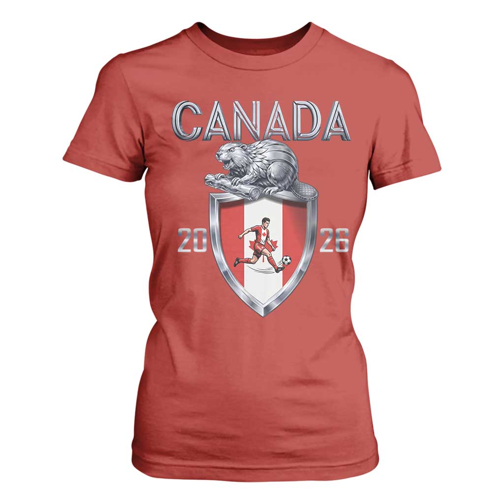 Canada National Soccer Fan T Shirt For Women Proud Canadian Gift TS12 Red Print Your Wear