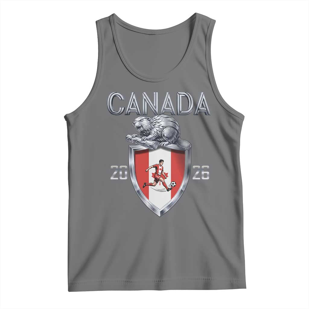 Canada National Soccer Fan Tank Top Proud Canadian Gift TS12 Black Heather Print Your Wear