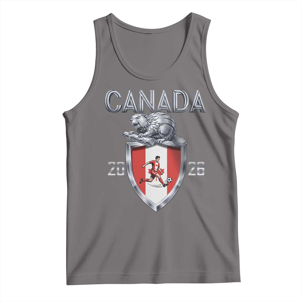 Canada National Soccer Fan Tank Top Proud Canadian Gift TS12 Deep Heather Print Your Wear