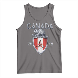 Canada National Soccer Fan Tank Top Proud Canadian Gift TS12 Deep Heather Print Your Wear
