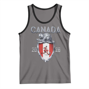 Canada National Soccer Fan Tank Top Proud Canadian Gift TS12 Deep Heather Black Print Your Wear