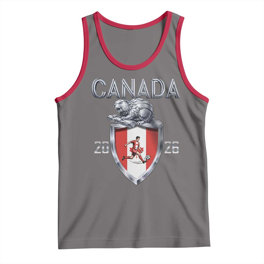 Canada National Soccer Fan Tank Top Proud Canadian Gift TS12 Deep Heather Red Print Your Wear