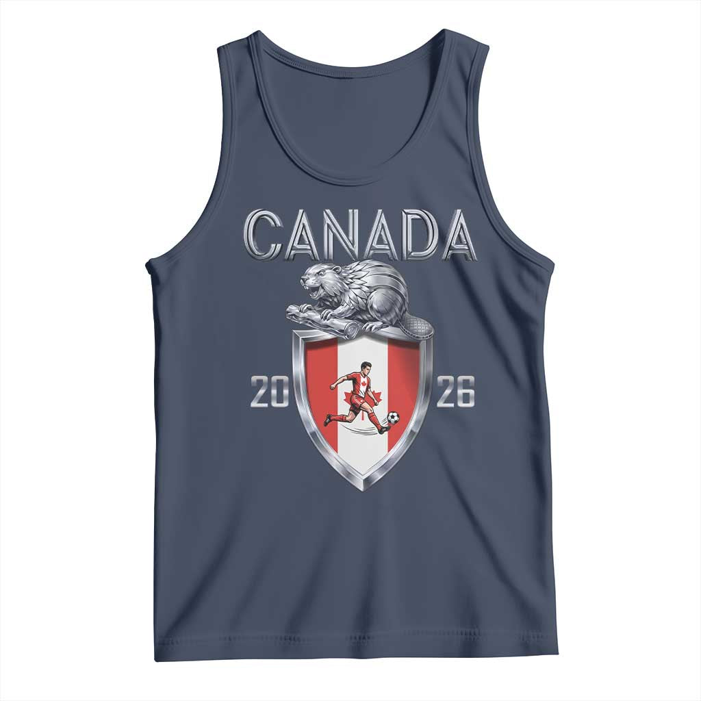 Canada National Soccer Fan Tank Top Proud Canadian Gift TS12 Navy Print Your Wear