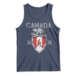 Canada National Soccer Fan Tank Top Proud Canadian Gift TS12 Navy Print Your Wear