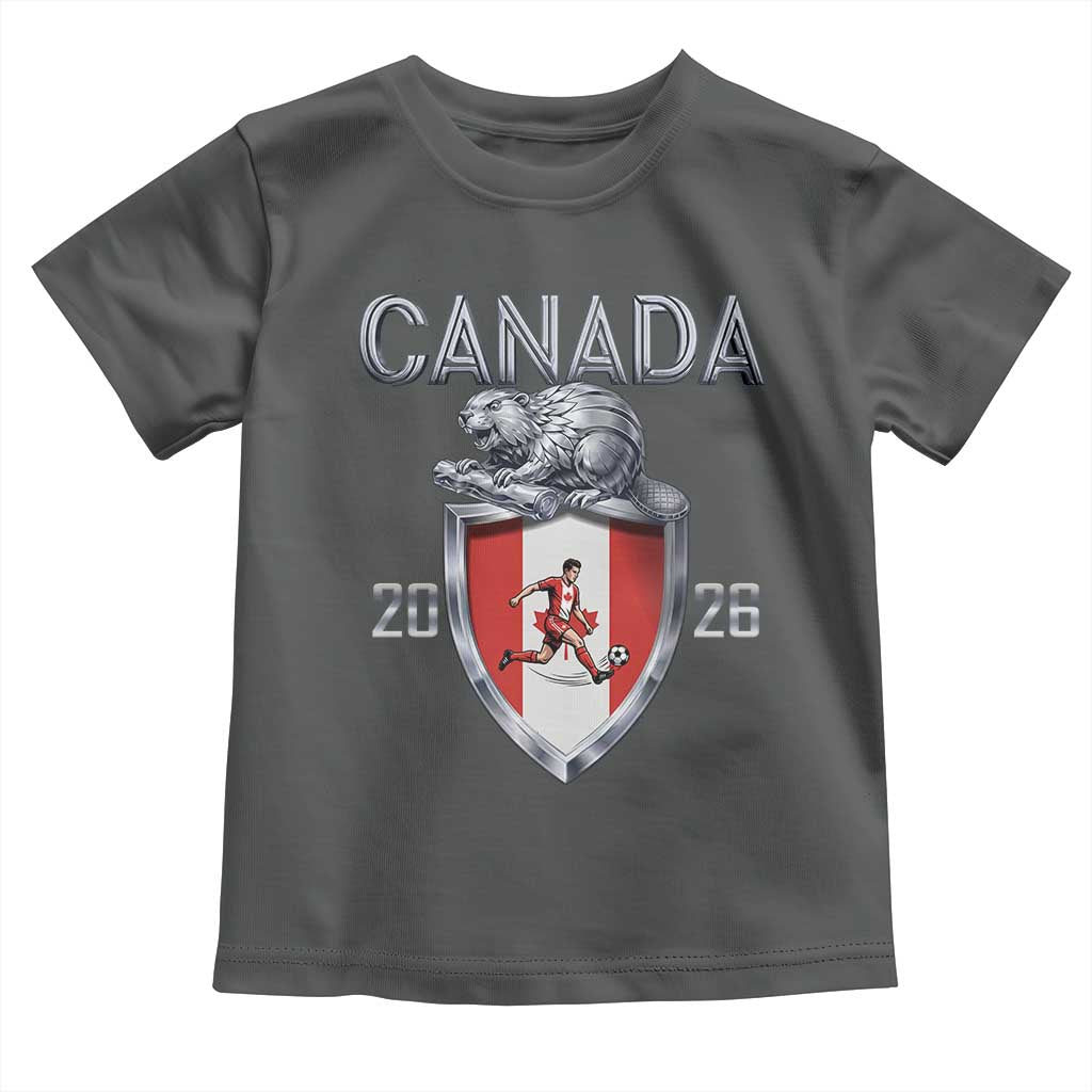 Canada National Soccer Fan Toddler T Shirt Proud Canadian Gift TS12 Dark Heather Print Your Wear