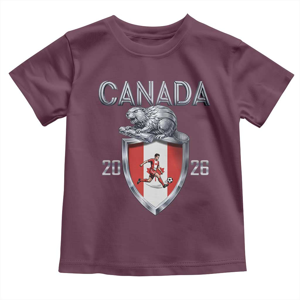 Canada National Soccer Fan Toddler T Shirt Proud Canadian Gift TS12 Maroon Print Your Wear