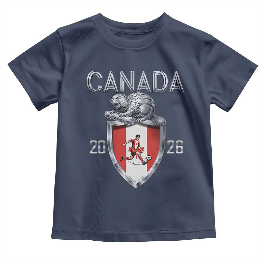 Canada National Soccer Fan Toddler T Shirt Proud Canadian Gift TS12 Navy Print Your Wear