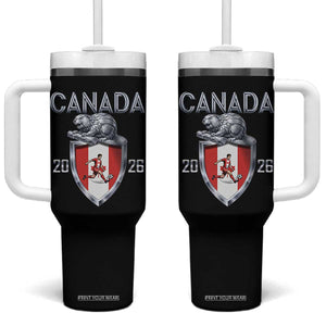 Canada National Soccer Fan Tumbler With Handle Proud Canadian Gift TS12 One Size: 40 oz Black Print Your Wear