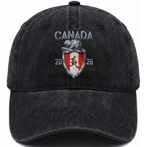 Canada National Soccer Fan Washed Cotton Baseball Cap Proud Canadian Gift TS12 Print Your Wear
