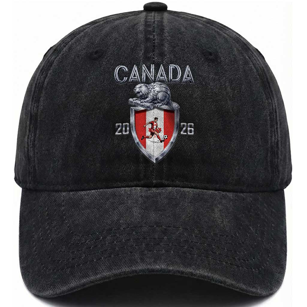 Canada National Soccer Fan Washed Cotton Baseball Cap Proud Canadian Gift TS12 Print Your Wear