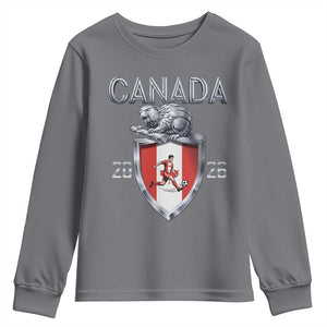 Canada National Soccer Fan Youth Sweatshirt Proud Canadian Gift TS12 Charcoal Print Your Wear