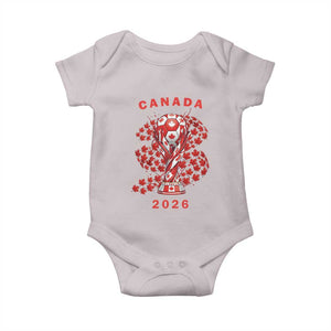 Proud Canada National Soccer Fan 2026 Patriotic Gift Baby Onesie TS12 Ice Gray Print Your Wear