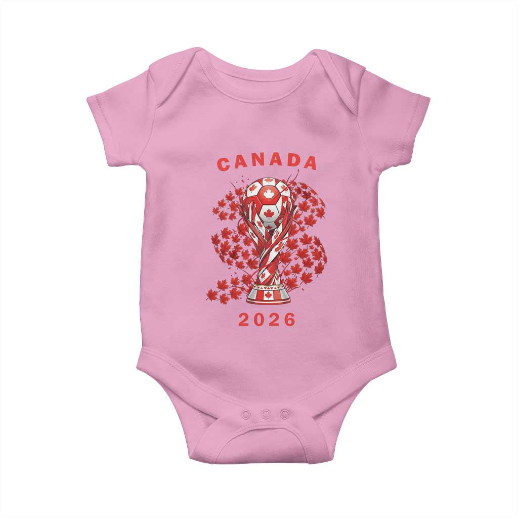 Proud Canada National Soccer Fan 2026 Patriotic Gift Baby Onesie TS12 Light Pink Print Your Wear