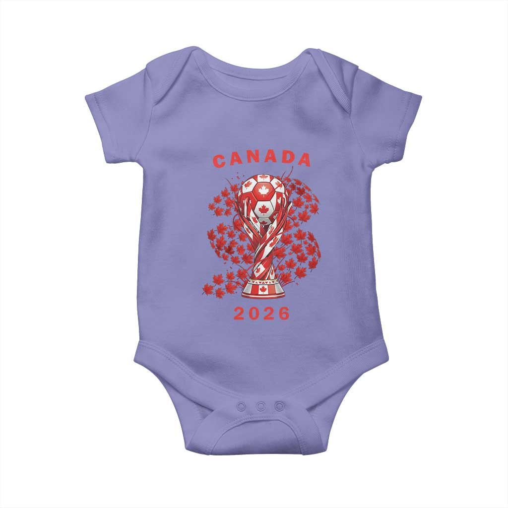 Proud Canada National Soccer Fan 2026 Patriotic Gift Baby Onesie TS12 Violet Print Your Wear