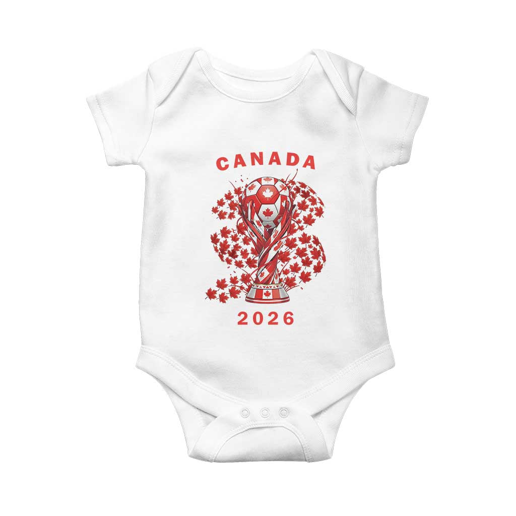 Proud Canada National Soccer Fan 2026 Patriotic Gift Baby Onesie TS12 White Print Your Wear
