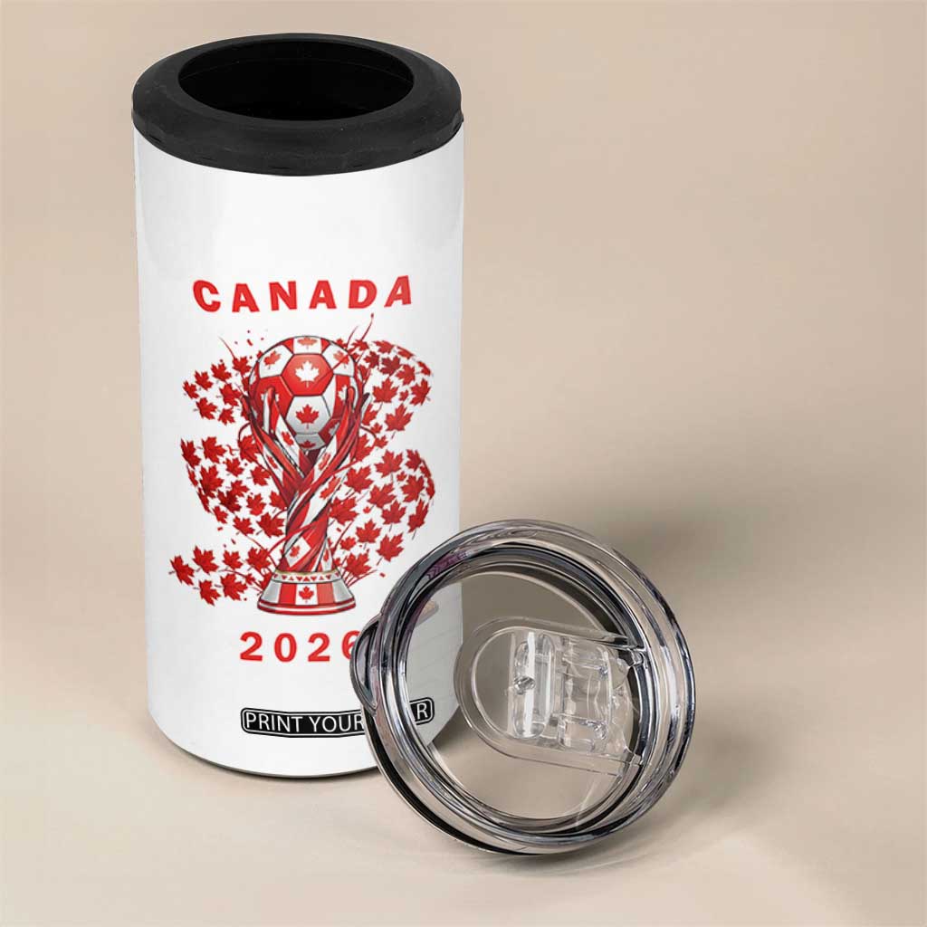 Proud Canada National Soccer Fan 2026 Patriotic Gift 4 in 1 Can Cooler Tumbler TS12 Print Your Wear