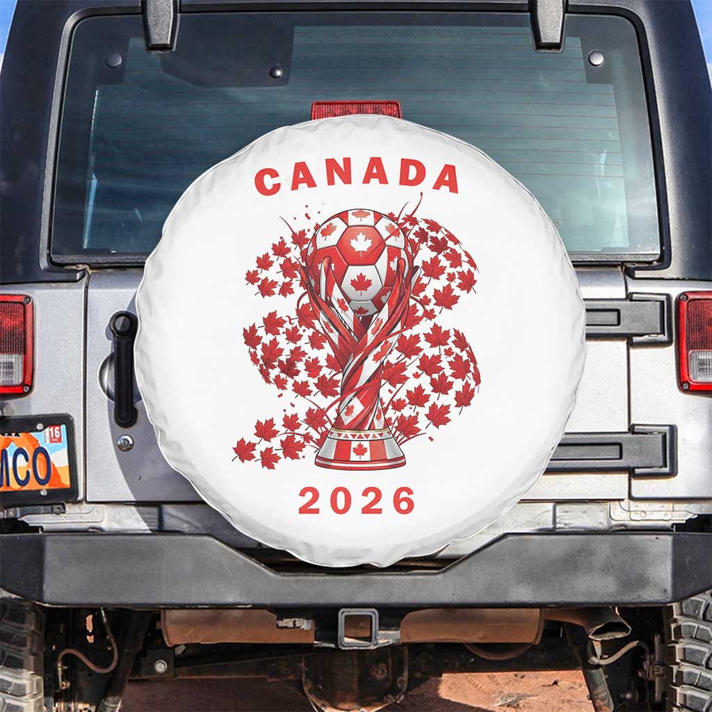 Proud Canada National Soccer Fan 2026 Patriotic Gift Spare Tire Cover TS12 No hole White Print Your Wear