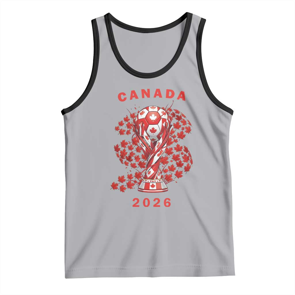 Proud Canada National Soccer Fan 2026 Patriotic Gift Tank Top TS12 Athletic Heather Black Print Your Wear
