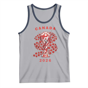 Proud Canada National Soccer Fan 2026 Patriotic Gift Tank Top TS12 Athletic Heather Navy Print Your Wear