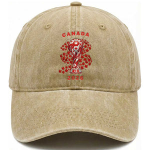 Proud Canada National Soccer Fan 2026 Patriotic Gift Washed Cotton Baseball Cap TS12 Print Your Wear