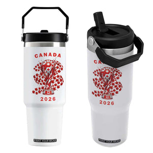 Proud Canada National Soccer Fan 2026 Patriotic Gift Flip Straw Tumbler TS12 One Size: 30 oz White Print Your Wear