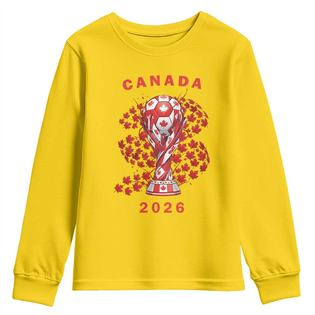Proud Canada National Soccer Fan 2026 Patriotic Gift Youth Sweatshirt TS12 Daisy Print Your Wear