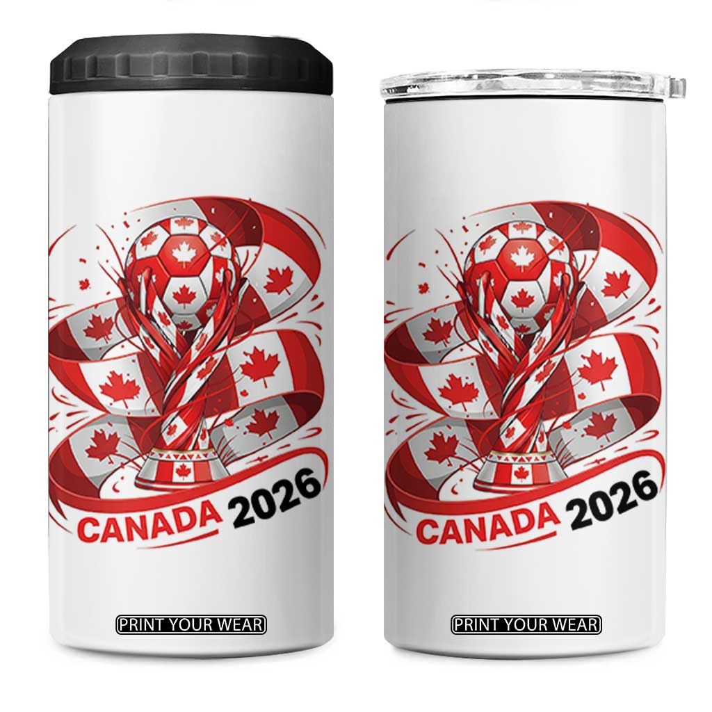 Canada Soccer Fan 4 in 1 Can Cooler Tumbler International Football Lover Gift TS12 One Size: 16 oz White Print Your Wear