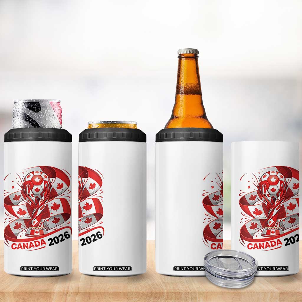 Canada Soccer Fan 4 in 1 Can Cooler Tumbler International Football Lover Gift TS12 Print Your Wear