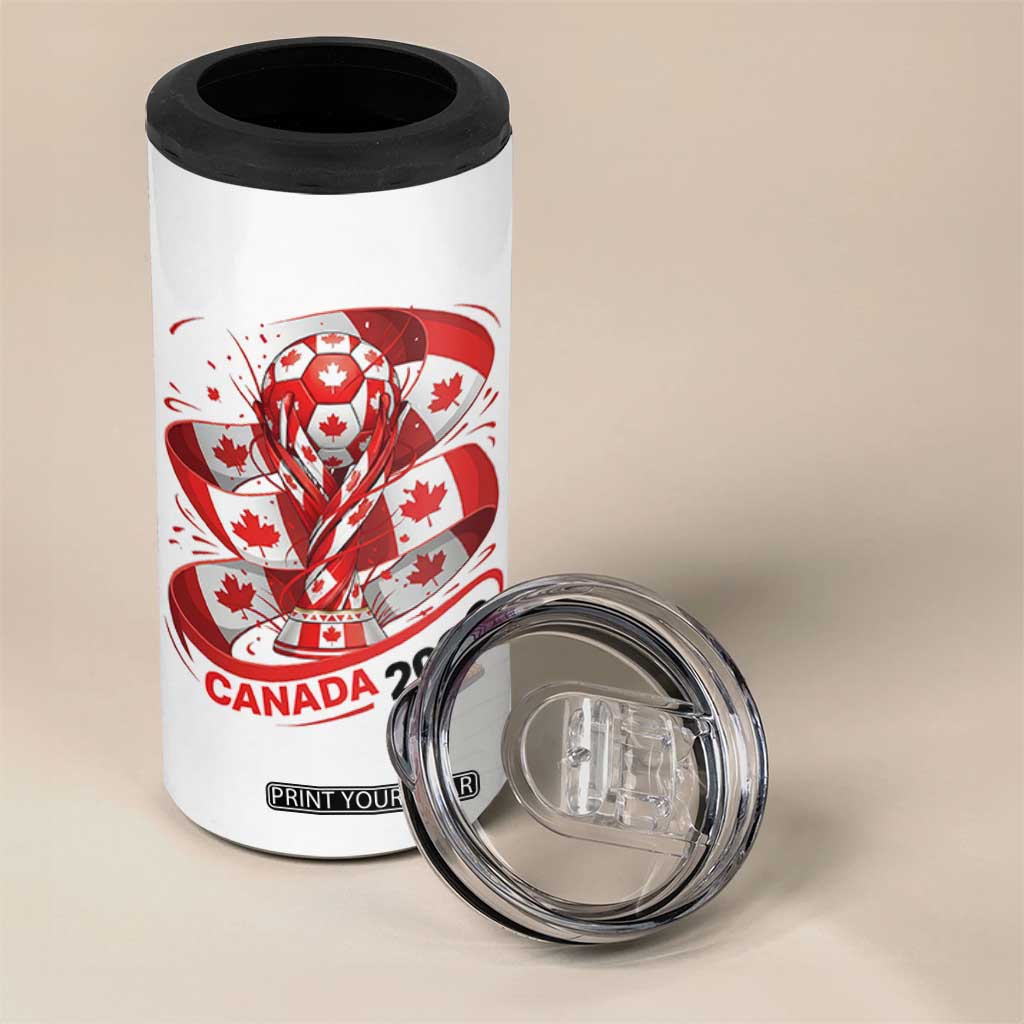 Canada Soccer Fan 4 in 1 Can Cooler Tumbler International Football Lover Gift TS12 Print Your Wear