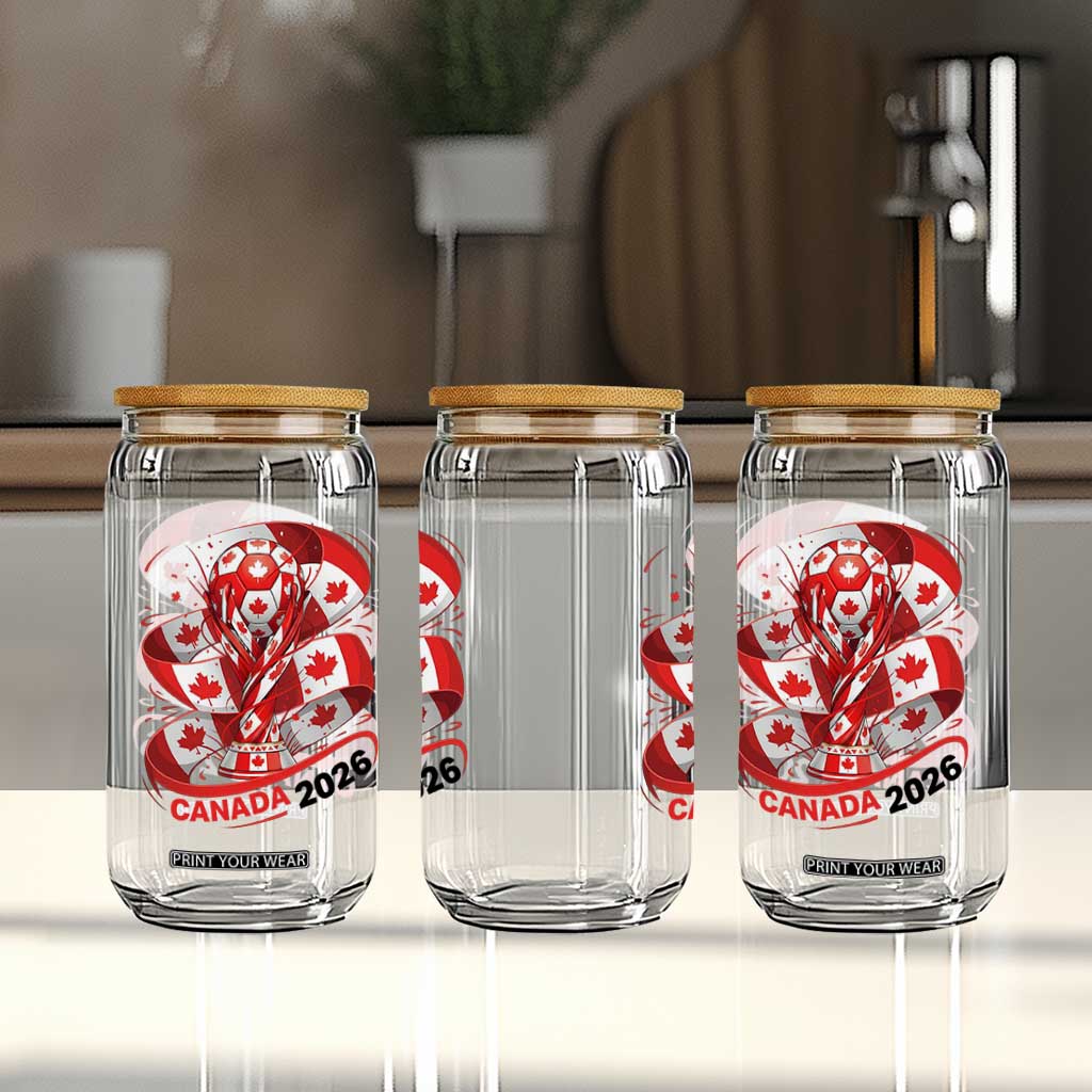 Canada Soccer Fan Glass Can International Football Lover Gift TS12 Print Your Wear