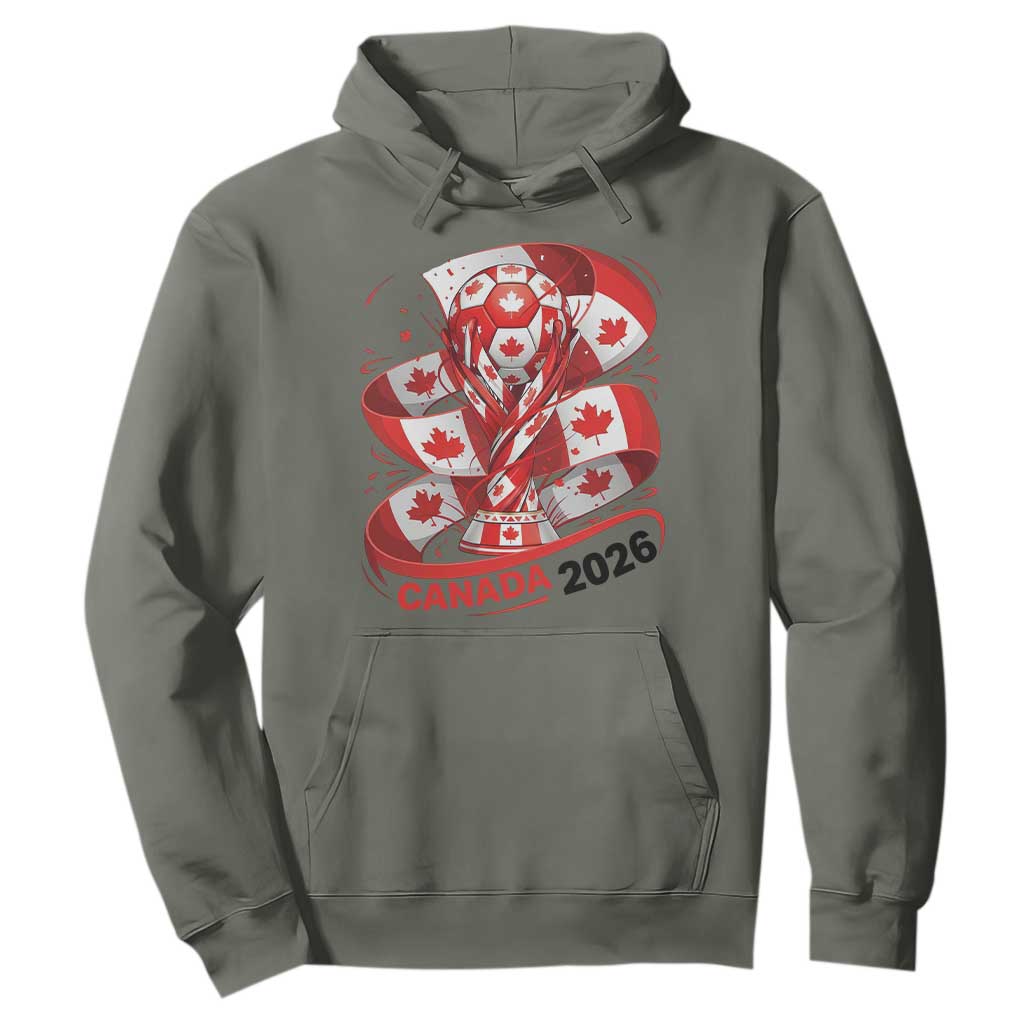Canada Soccer Fan Hoodie International Football Lover Gift TS12 Military Green Print Your Wear