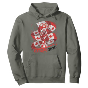 Canada Soccer Fan Hoodie International Football Lover Gift TS12 Military Green Print Your Wear