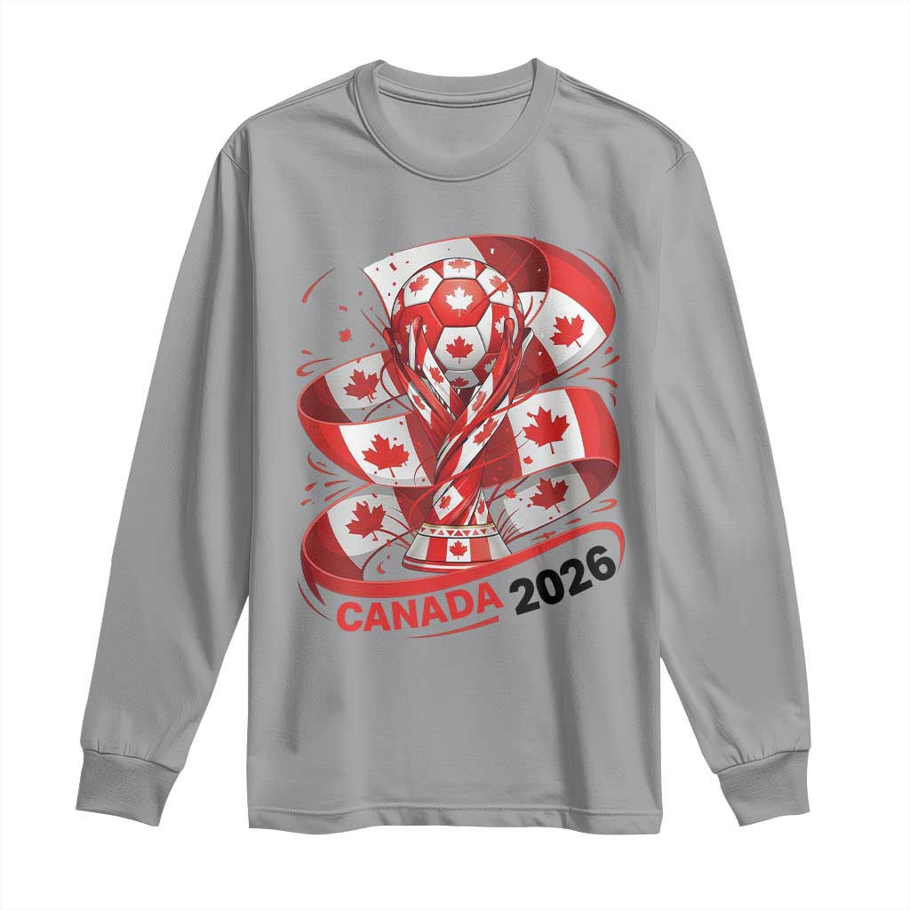 Canada Soccer Fan Long Sleeve Shirt International Football Lover Gift TS12 Sport Gray Print Your Wear