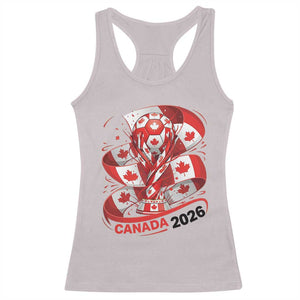 Canada Soccer Fan Racerback Tank Top International Football Lover Gift TS12 Ice Gray Print Your Wear