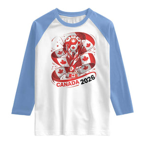 Canada Soccer Fan Raglan Shirt International Football Lover Gift TS12 White Carolina Blue Print Your Wear