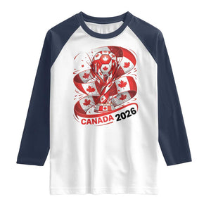 Canada Soccer Fan Raglan Shirt International Football Lover Gift TS12 White Navy Print Your Wear
